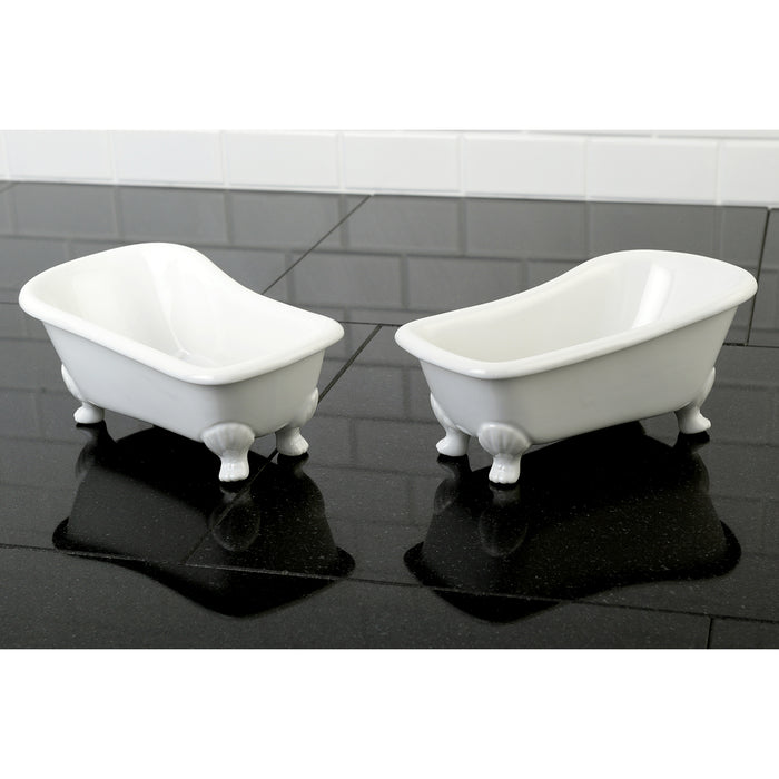 Kingston Brass DBATUBW 7-Inch Miniature Ceramic Clawfoot Tub 2-Pieces, White