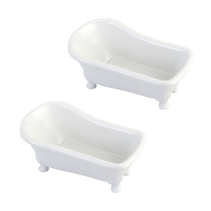 Kingston Brass DBATUBW 7-Inch Miniature Ceramic Clawfoot Tub 2-Pieces, White