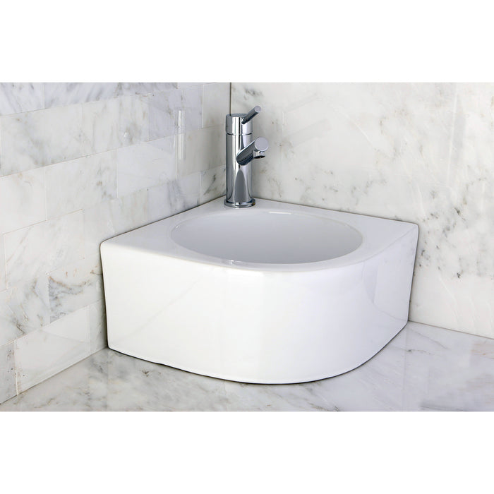 Fauceture EV1094 Manhattan Ceramic Corner Bathroom Sink, White