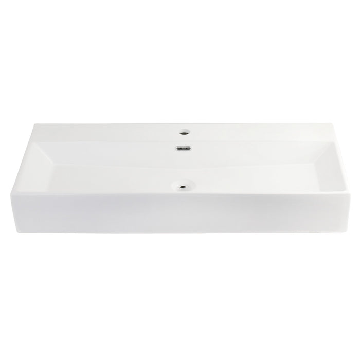 Fauceture EV3916 Camilla 39-Inch x 16-Inch Rectangular Vessel Sink, White