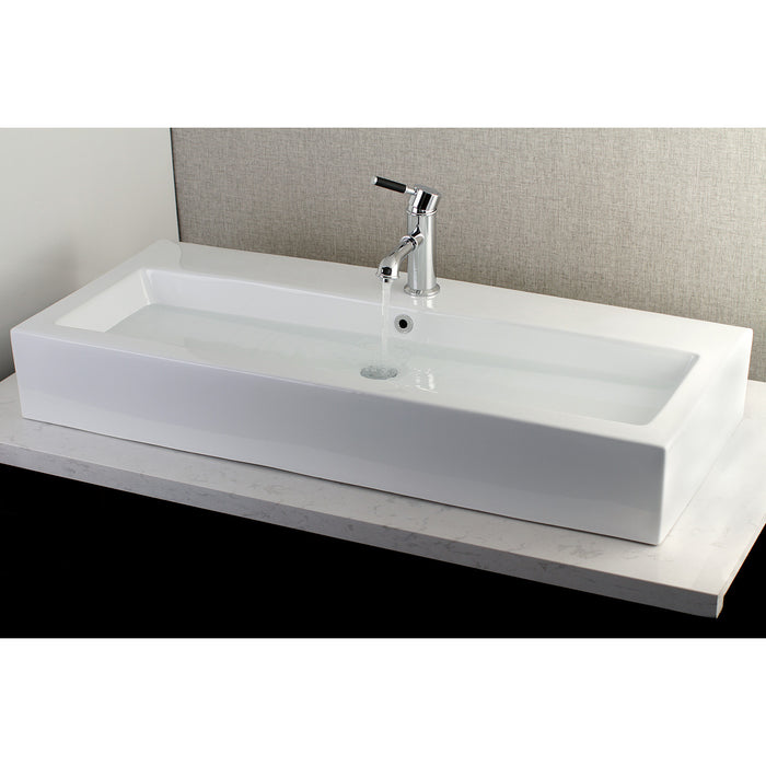 Fauceture EV3917 Anne 39-Inch x 17-Inch Rectangular Vessel Sink (Single-Hole), White