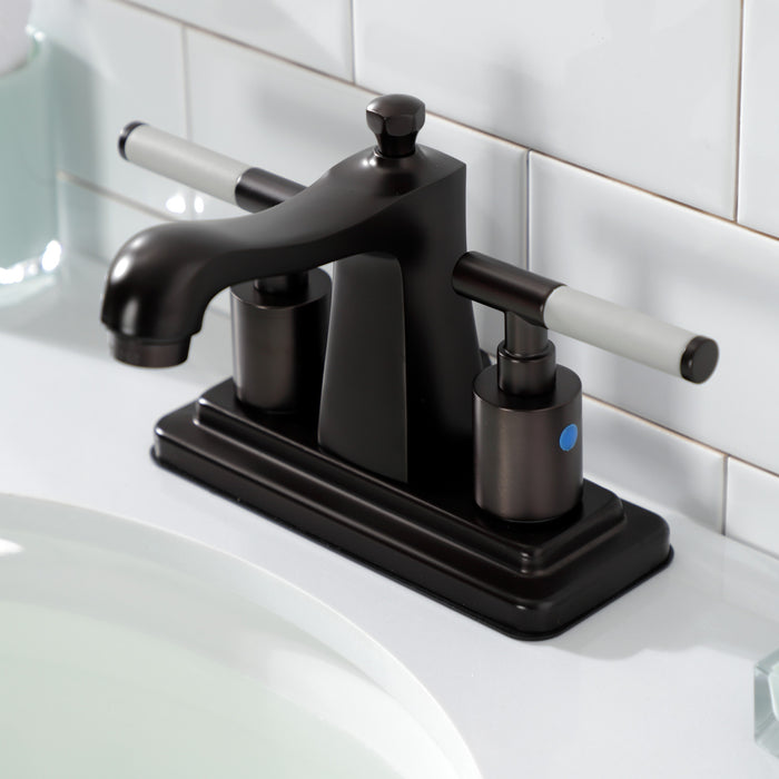 Kingston Brass FB4645CKL Kaiser 4 in. Centerset Bathroom Faucet with Pop-Up Drain, Oil Rubbed Bronze