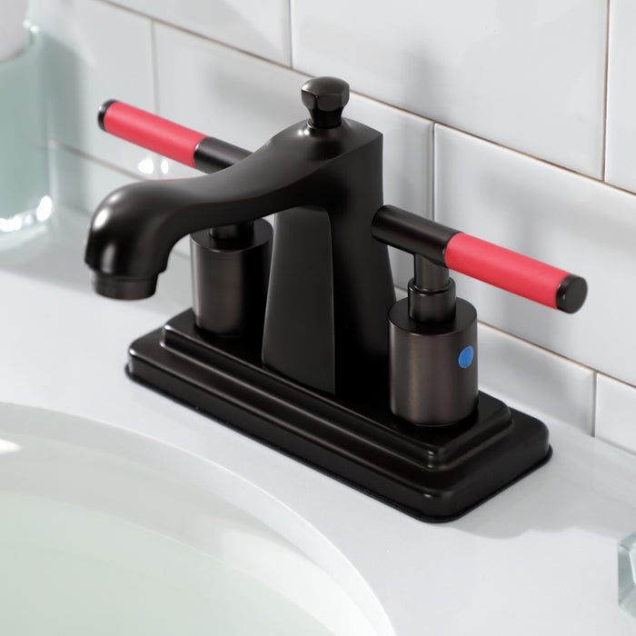 Kingston Brass FB4645CKL Kaiser 4 in. Centerset Bathroom Faucet with Pop-Up Drain, Oil Rubbed Bronze