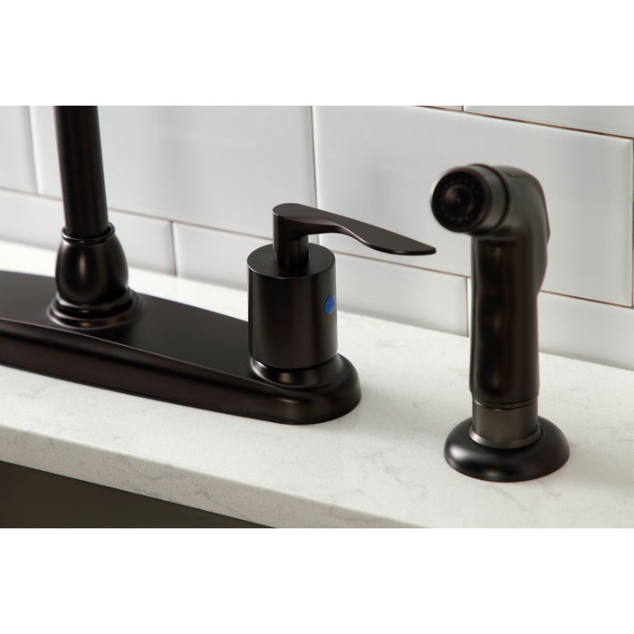 Kingston Brass FB755SVLSP Serena Centerset Kitchen Faucet with Plastic Sprayer, Oil Rubbed Bronze