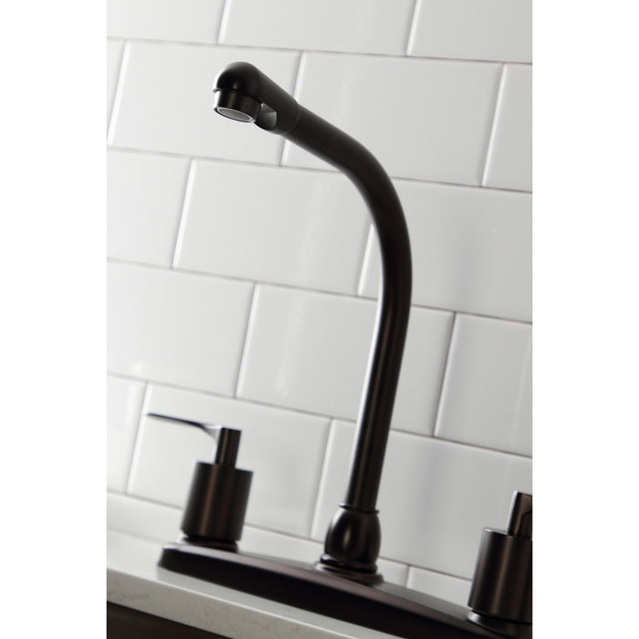 Kingston Brass FB755SVLSP Serena Centerset Kitchen Faucet with Plastic Sprayer, Oil Rubbed Bronze