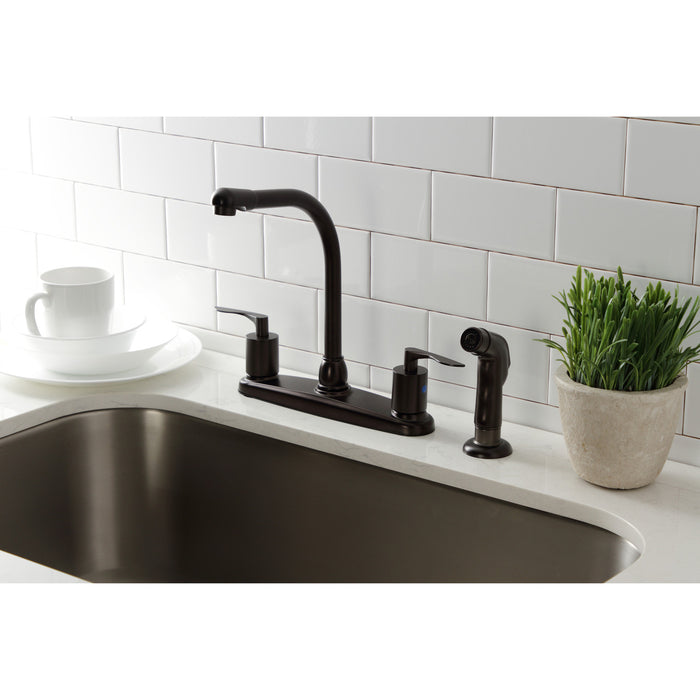 Kingston Brass FB755SVLSP Serena Centerset Kitchen Faucet with Plastic Sprayer, Oil Rubbed Bronze