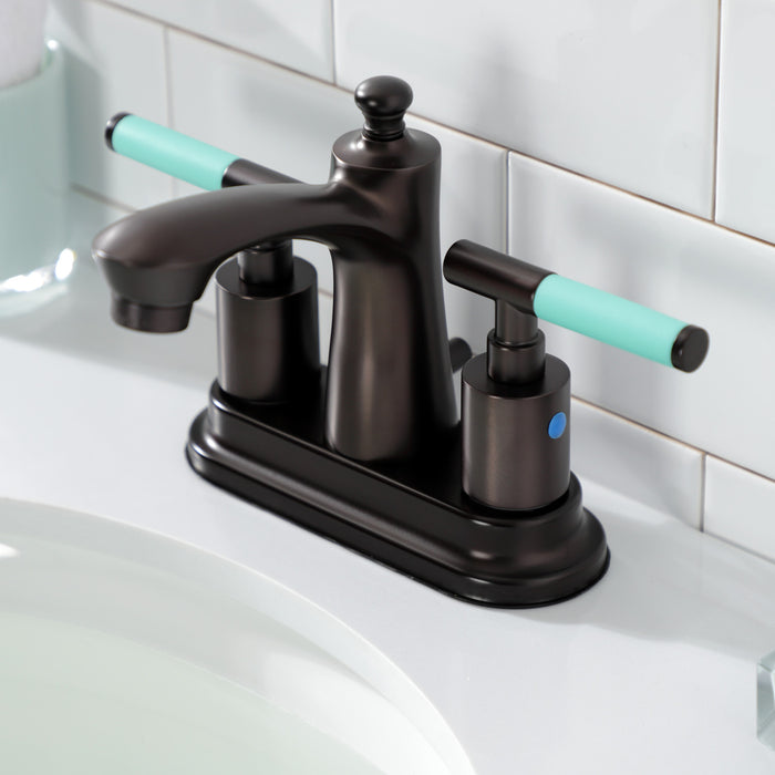 Kingston Brass FB7625CKL Kaiser 4 in. Centerset Bathroom Faucet with Pop-Up Drain, Oil Rubbed Bronze