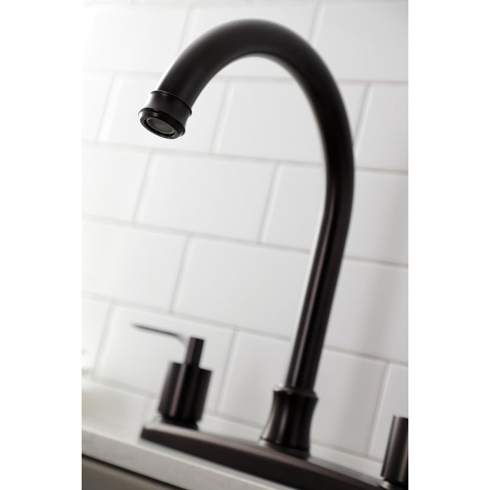 Kingston Brass FB7795SVLSP Serena Centerset Kitchen Faucet with Plastic Sprayer, Oil Rubbed Bronze