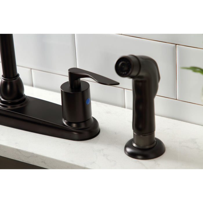 Kingston Brass FB795SVLSP Serena Centerset Kitchen Faucet with Plastic Sprayer, Oil Rubbed Bronze