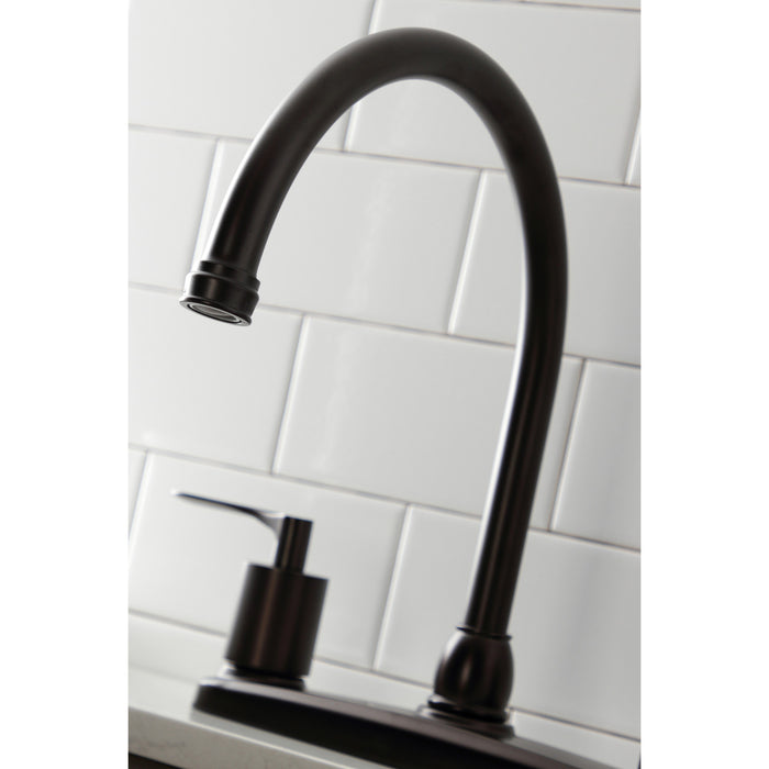 Kingston Brass FB795SVLSP Serena Centerset Kitchen Faucet with Plastic Sprayer, Oil Rubbed Bronze