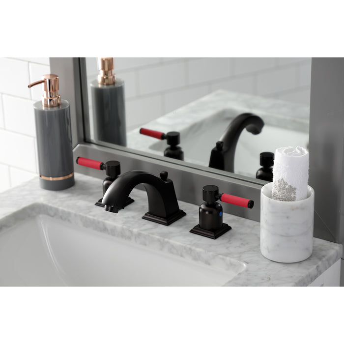 Kingston Brass FSC4685DKL Kaiser Widespread Bathroom Faucet with Pop-Up Drain, Oil Rubbed Bronze