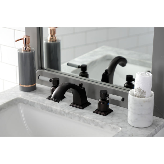 Kingston Brass FSC4685DKL Kaiser Widespread Bathroom Faucet with Pop-Up Drain, Oil Rubbed Bronze