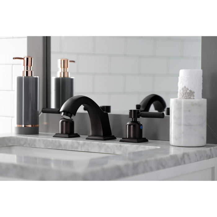 Kingston Brass FSC4685DKL Kaiser Widespread Bathroom Faucet with Pop-Up Drain, Oil Rubbed Bronze