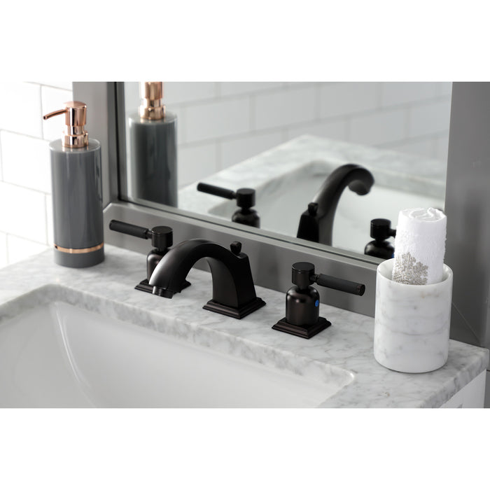 Kingston Brass FSC4685DKL Kaiser Widespread Bathroom Faucet with Pop-Up Drain, Oil Rubbed Bronze