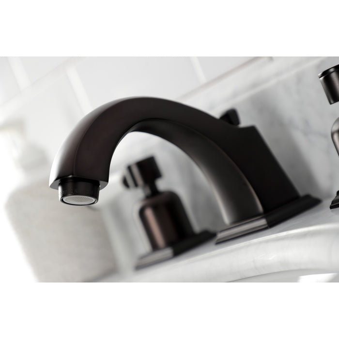 Kingston Brass FSC4685DPL Paris Widespread Bathroom Faucet with Pop-Up Drain, Oil Rubbed Bronze