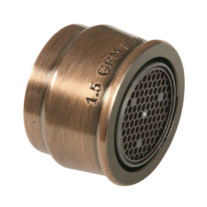 Kingston Brass G15KBSA796 Cal Green 1.5 GPM Female Aerator, 55/64"-27 UNS, Antique Copper