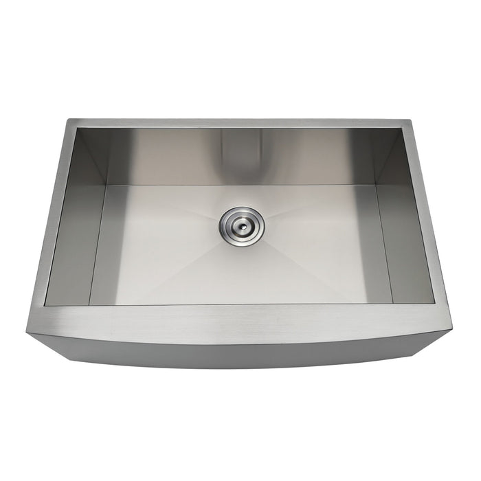 Gourmetier GKUSF30209 Undermount Stainless Steel Single Farmhouse Kitchen Sink, Brushed