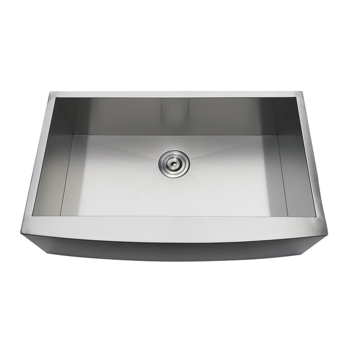 Gourmetier GKUSF33209 Undermount Stainless Steel Single Farmhouse Kitchen Sink, Brushed