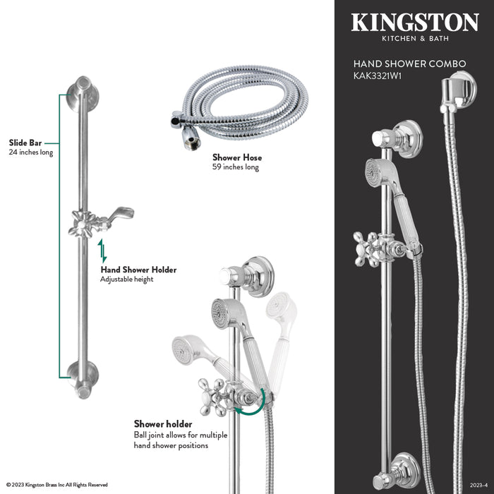 Kingston Brass KAK3325W5 Made to Match Shower System with Slide/Grab Bar and Hand Shower, Oil Rubbed Bronze