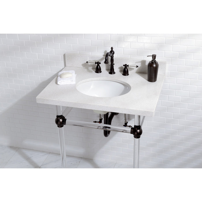 Kingston Brass KB1975WLL Wilshire Widespread Bathroom Faucet with Plastic Pop-Up, Oil Rubbed Bronze