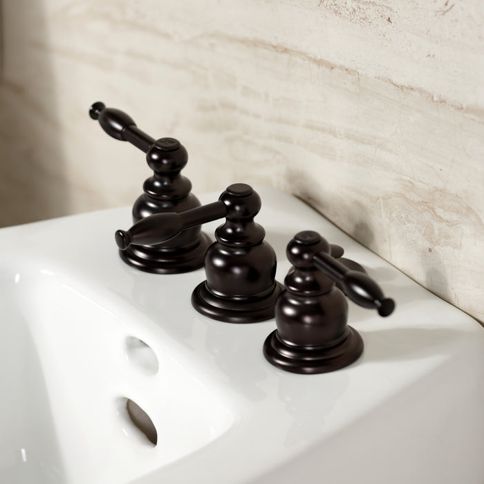 Kingston Brass KB325KL Knight Three-Handle Bidet Faucet, Oil Rubbed Bronze