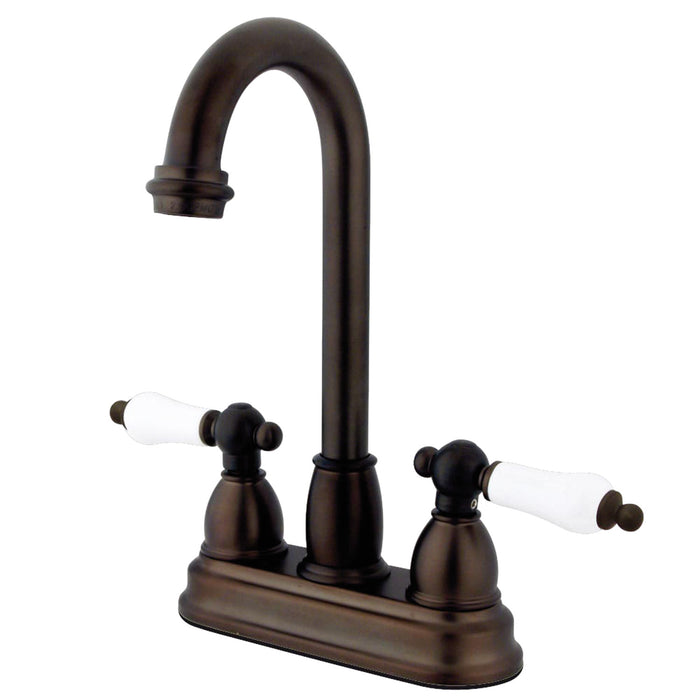 Kingston Brass KB3495PL Restoration 4" Centerset Bar Faucet, Oil Rubbed Bronze