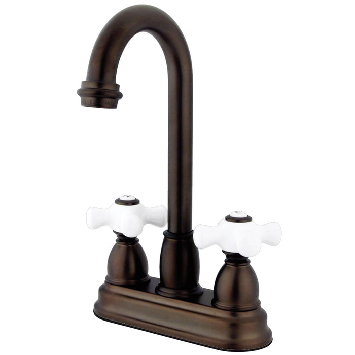 Kingston Brass KB3495PX Restoration 4" Centerset Bar Faucet, Oil Rubbed Bronze