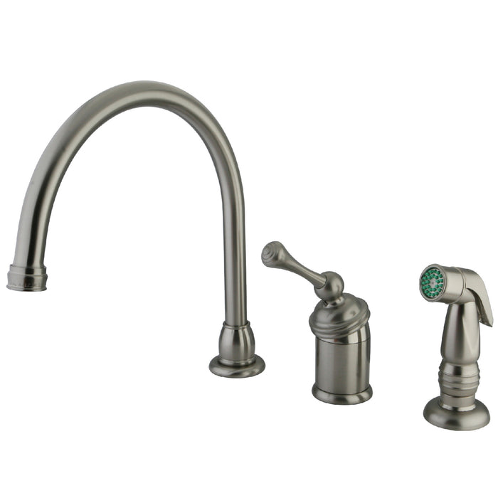 Kingston Brass KB3818BLSP Widespread Kitchen Faucet, Brushed Nickel