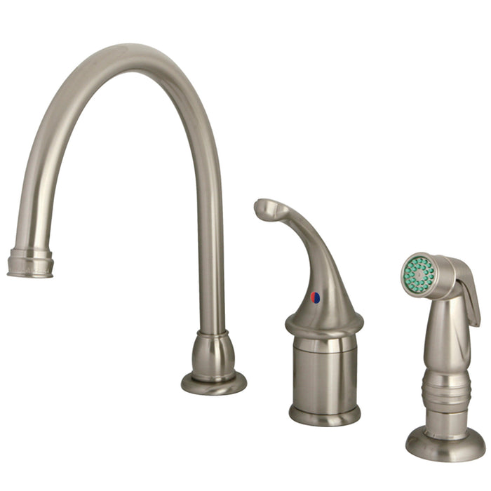 Kingston Brass KB3818GLSP Widespread Kitchen Faucet, Brushed Nickel