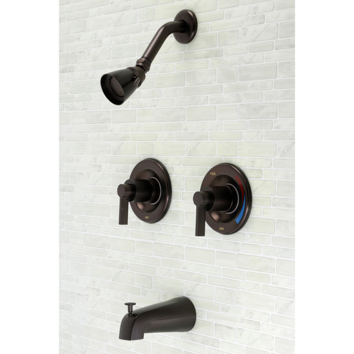 Kingston Brass KB665NDL NuvoFusion Two-Handle Tub and Shower Faucet with Volume Control, Oil Rubbed Bronze