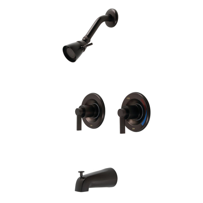 Kingston Brass KB665NDL NuvoFusion Two-Handle Tub and Shower Faucet with Volume Control, Oil Rubbed Bronze