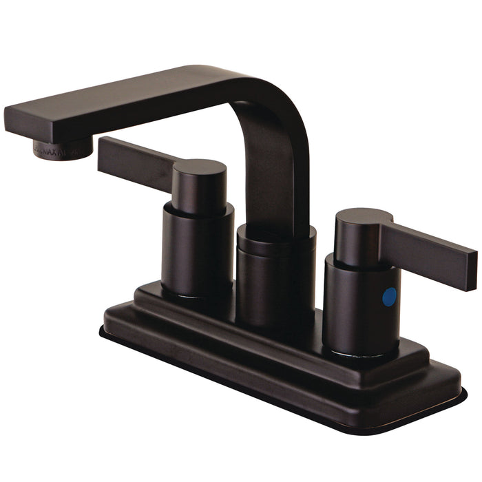 Kingston Brass KB8465NDL NuvoFusion 4 in. Centerset Bathroom Faucet with Push Pop-Up, Oil Rubbed Bronze