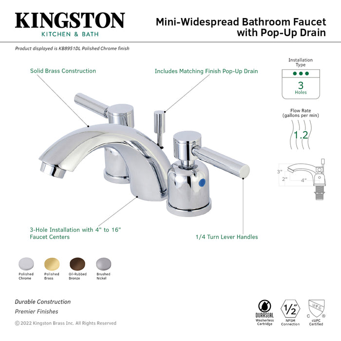 Kingston Brass KB8955DL Concord Mini-Widespread Bathroom Faucet, Oil Rubbed Bronze