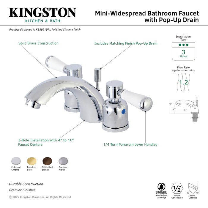 Kingston Brass KB8955DPL Paris Mini-Widespread Bathroom Faucet, Oil Rubbed Bronze