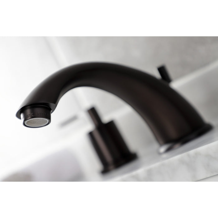 Kingston Brass KB8965SVL Two-Handle 3-Hole Deck Mount Widespread Bathroom Faucet with Pop-Up Drain in Oil Rubbed Bronze