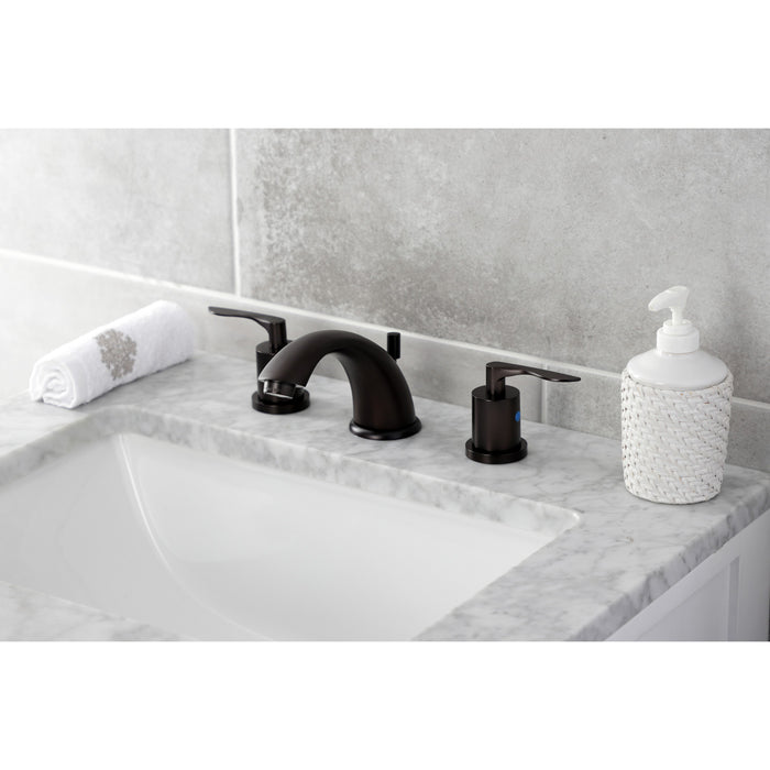 Kingston Brass KB8965SVL Two-Handle 3-Hole Deck Mount Widespread Bathroom Faucet with Pop-Up Drain in Oil Rubbed Bronze