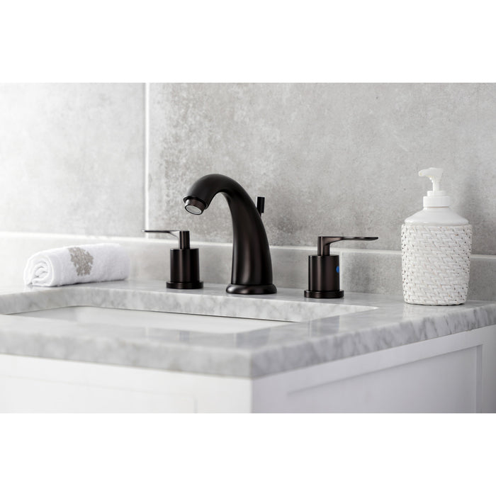 Kingston Brass KB8985SVL Two-Handle 3-Hole Deck Mount Widespread Bathroom Faucet with Pop-Up Drain in Oil Rubbed Bronze