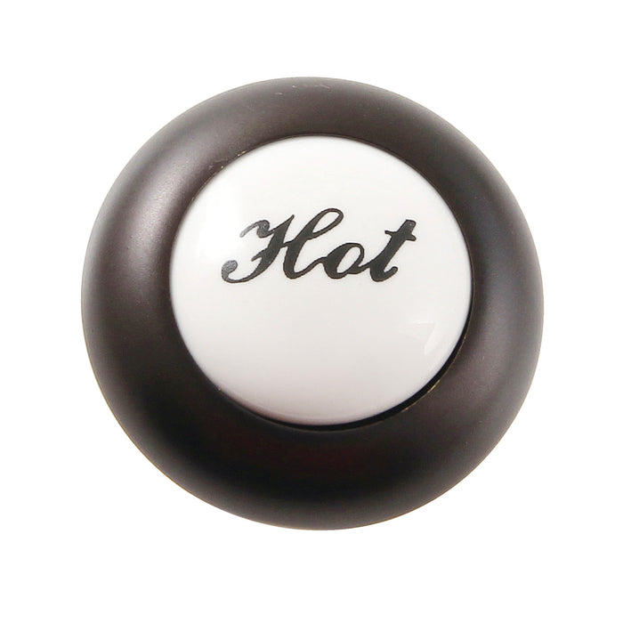 Kingston Brass KBHI4465BXH Hot Porcelain Handle Button, Oil Rubbed Bronze