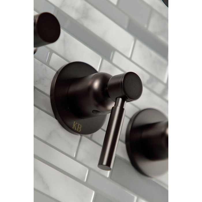 Kingston Brass KBX8135DL Concord Three-Handle Tub and Shower Faucet, Oil Rubbed Bronze