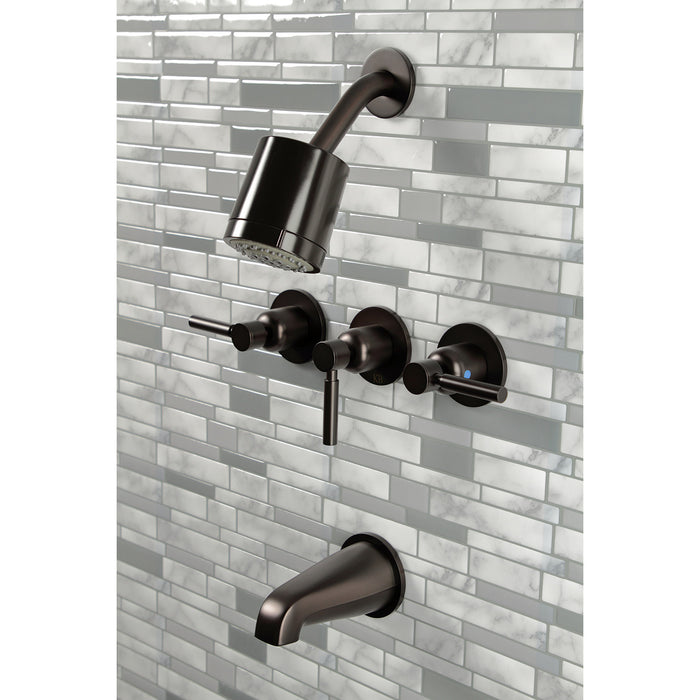 Kingston Brass KBX8135DL Concord Three-Handle Tub and Shower Faucet, Oil Rubbed Bronze