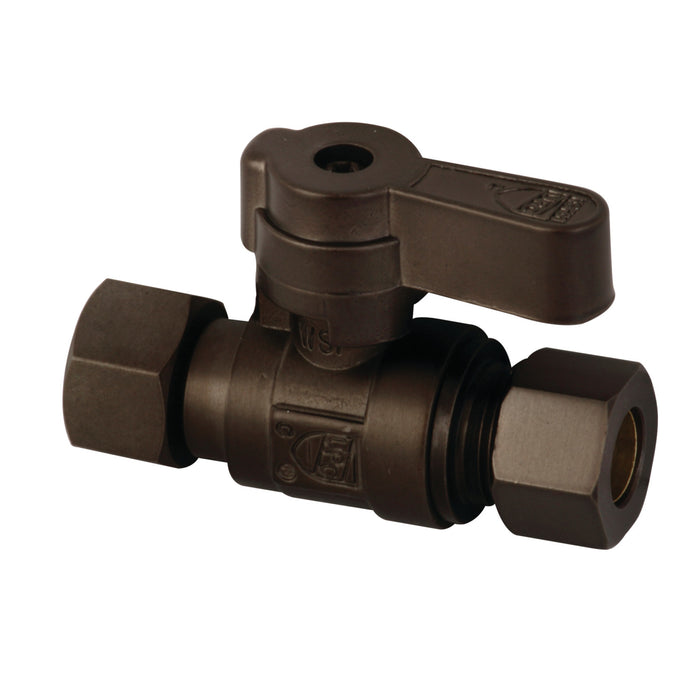 Kingston Brass KF3330ORB 3/8" Swivel x 3/8" OD Comp Straight Stop Valve, Oil Rubbed Bronze