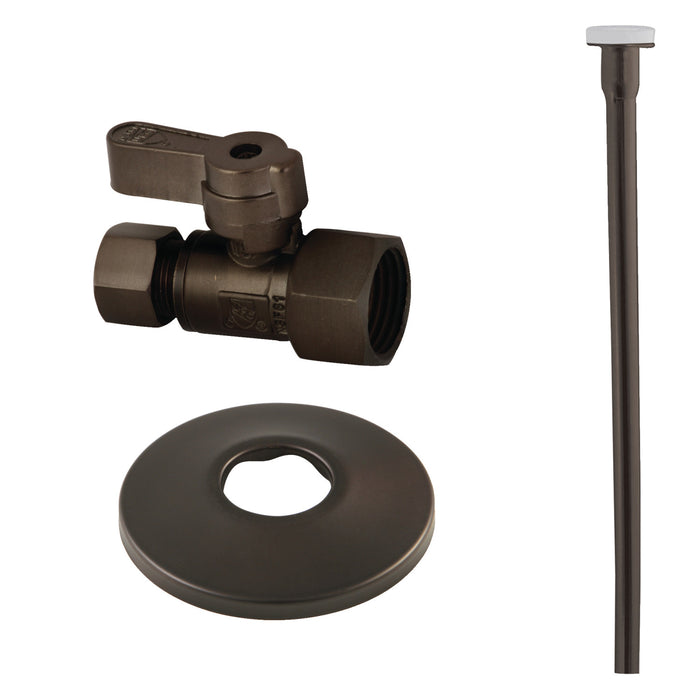 Kingston Brass KF43155TKF20 Toilet Supply Kit, 1/2" FIP x 3/8" OD Comp Straight Valve, Oil Rubbed Bronze