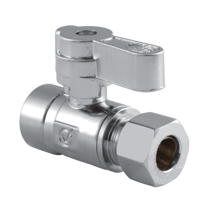 Kingston Brass KF4325 1/2" Sweat x 3/8" OD Comp Straight Stop Valve, Polished Chrome