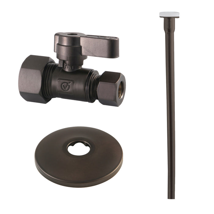 Kingston Brass KF53355TKF20 Toilet Supply Kit, 5/8" OD x 3/8" OD Comp Straight Valve, Oil Rubbed Bronze