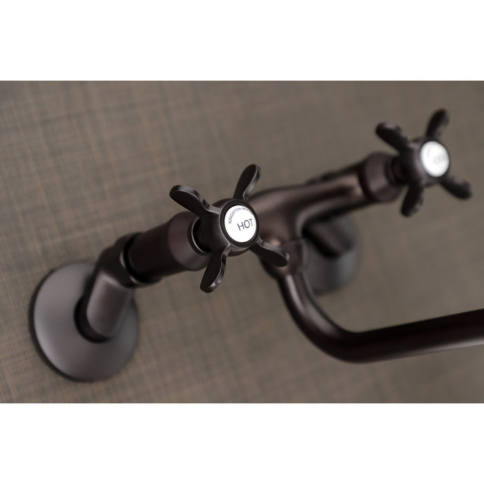 Kingston Brass KS115ORB Essex Two Handle Wall Mount Bathroom Faucet, Oil Rubbed Bronze