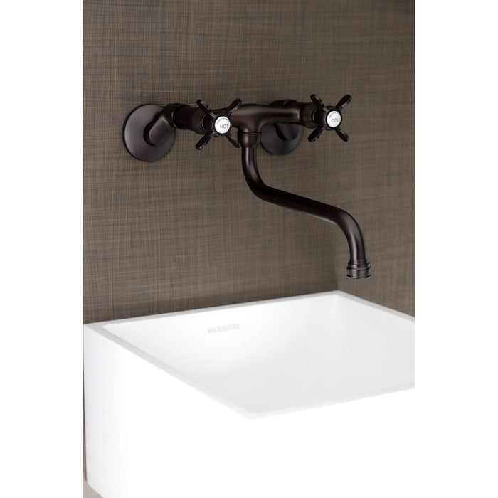 Kingston Brass KS115ORB Essex Two Handle Wall Mount Bathroom Faucet, Oil Rubbed Bronze