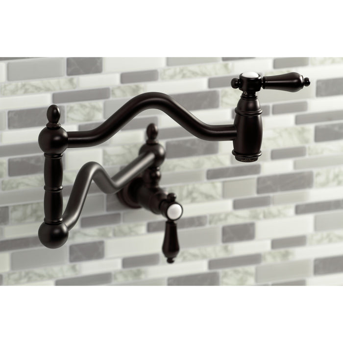 Kingston Brass KS2105BAL Heirloom Wall Mount Pot Filler, Oil Rubbed Bronze