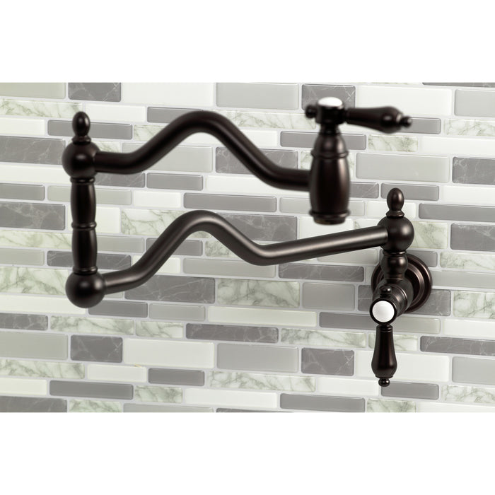 Kingston Brass KS2105BAL Heirloom Wall Mount Pot Filler, Oil Rubbed Bronze