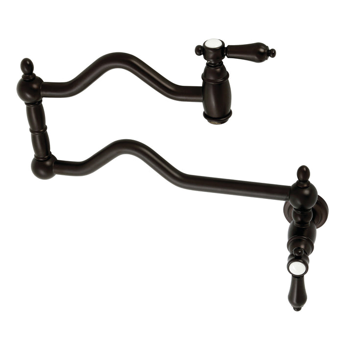 Kingston Brass KS2105BAL Heirloom Wall Mount Pot Filler, Oil Rubbed Bronze