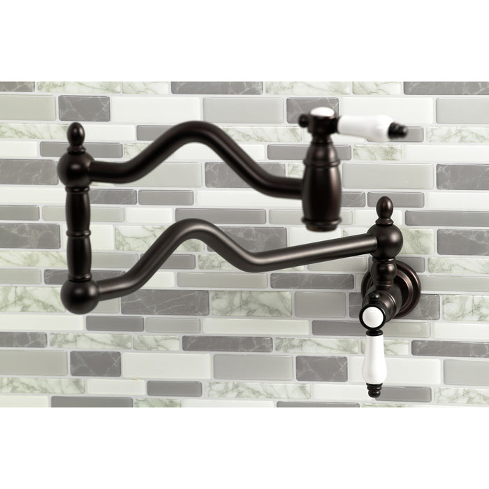 Kingston Brass KS2105BPL Bel-Air Wall Mount Pot Filler, Oil Rubbed Bronze